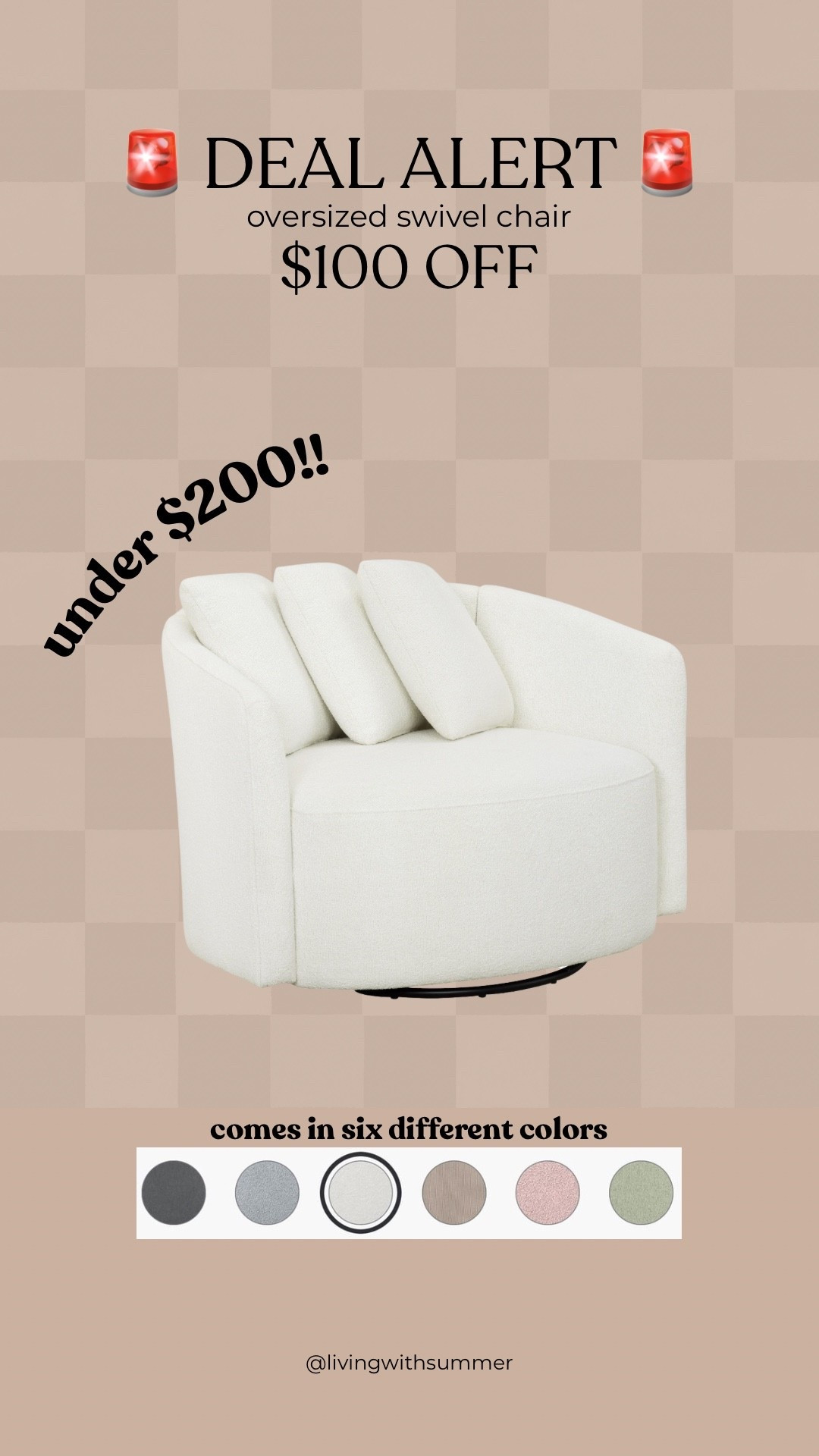 I have this chair and I love it!! It’s so oversized and I love that it swivels. It’s perfect for cuddling up and reading or ✨rotting ✨ 

This is such an amazing price for this chair 😭 it’s now available in six color options. I wish I would’ve gotten it on sale but I was too impatient and needed to have it immediately 😅  

They also make this chair in a children’s size and I’ve linked it below . It’s currently $50 off and available in four colors!

Accent chair. Bedroom. Living room. Coffee. Relax. Relaxing. Comfy. Comfortable. Stylish. Trendy. Trending. Boucle. Neutral. Neutrals. Affordable furniture. Steal. Deal. Deals. Finds. Sale. Sales. Walmart find. As seen on TikTok. Surprising deals. Walmart deal week. Best deals today. As seen on Instagram. Styling. Home staging. Versatile pieces. 

#LTKFamily #LTKHome #LTKSaleAlert