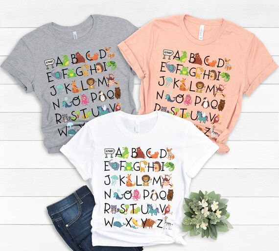KINDERGARTEN TEACHER Shirt, Preschool Teacher shirt, Back to School, Alphabet shirt, ABC shirt, D... | Etsy (US)