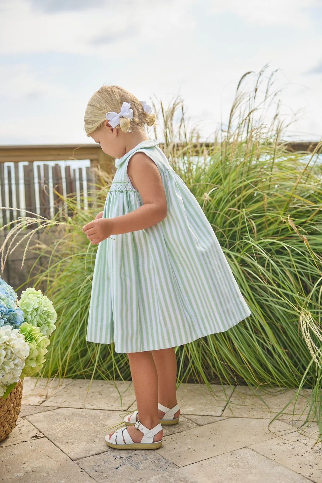 Meriwether Stripe Sleeveless Barrington Dress - Girl Dress | Little English