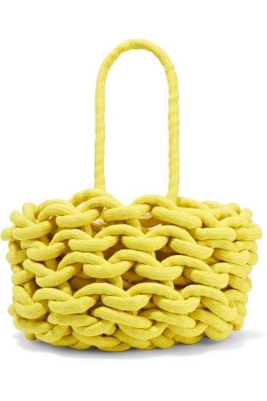 Alienina - Woven Cotton Bucket Bag - Yellow | NET-A-PORTER (US)