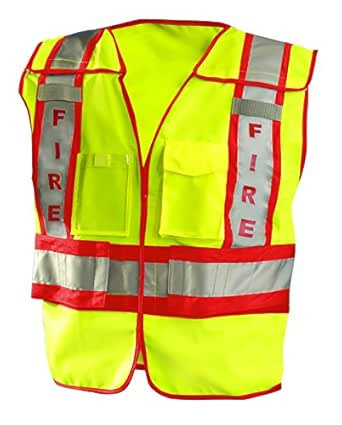 OccuNomix LUX-PSF-YXL/2 Public Safety Fire Vest, XL/2X-Large, Yellow/Red | Amazon (US)