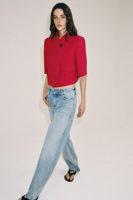 SHORT SLEEVE CROPPED BLAZER ZW COLLECTION | Zara US