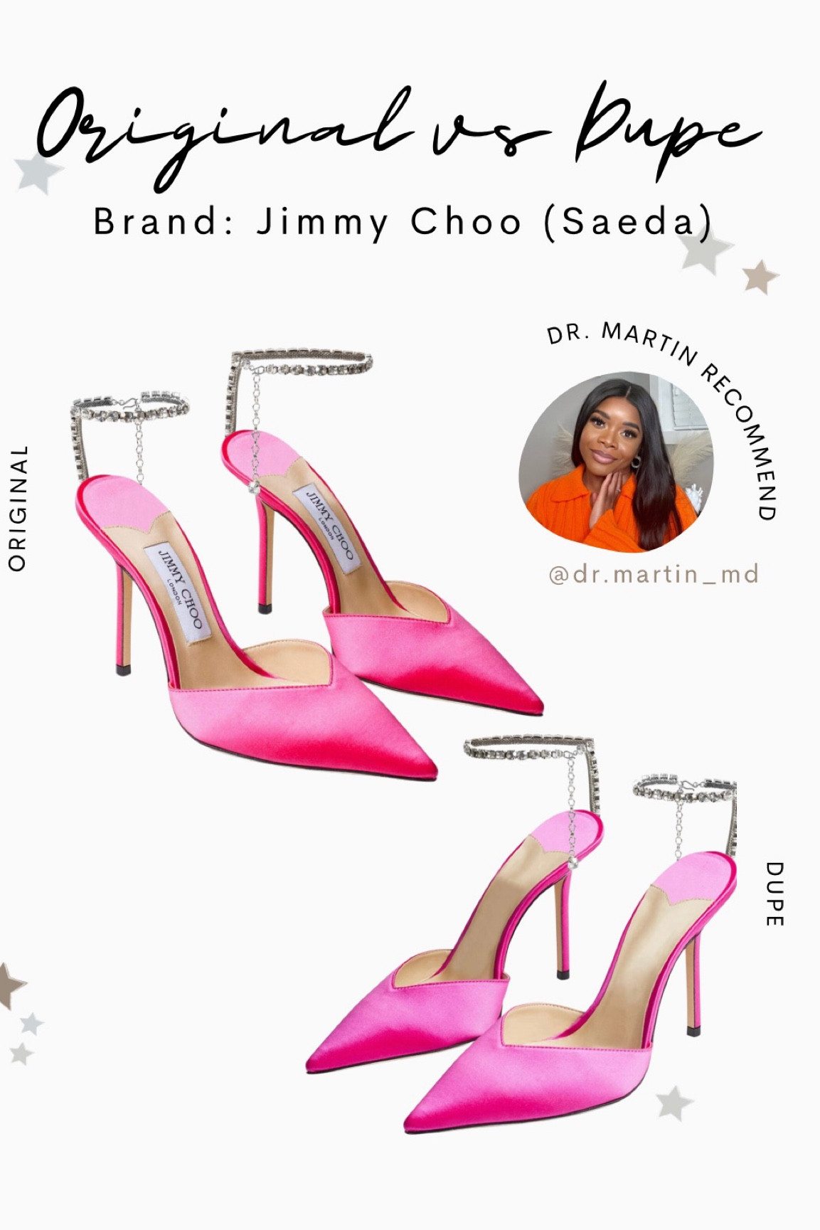 Dupe vs Original 

#Dupes #DupesvsOriginal #AmazonFinds #AmazonDipes #LuxuryDupes #gettheloookforless 
#JimmyChooDupes 

#LTKunder100 #LTKstyletip #LTKshoecrush