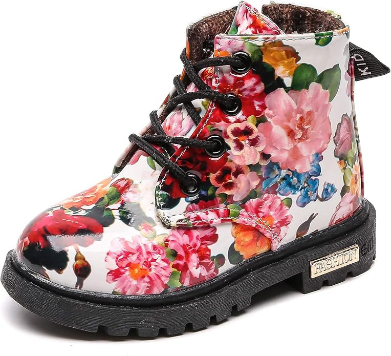 Komfyea Toddler Boots Boy's Girl's Waterpoor Ankle Side Zipper Combat Boots | Amazon (US)