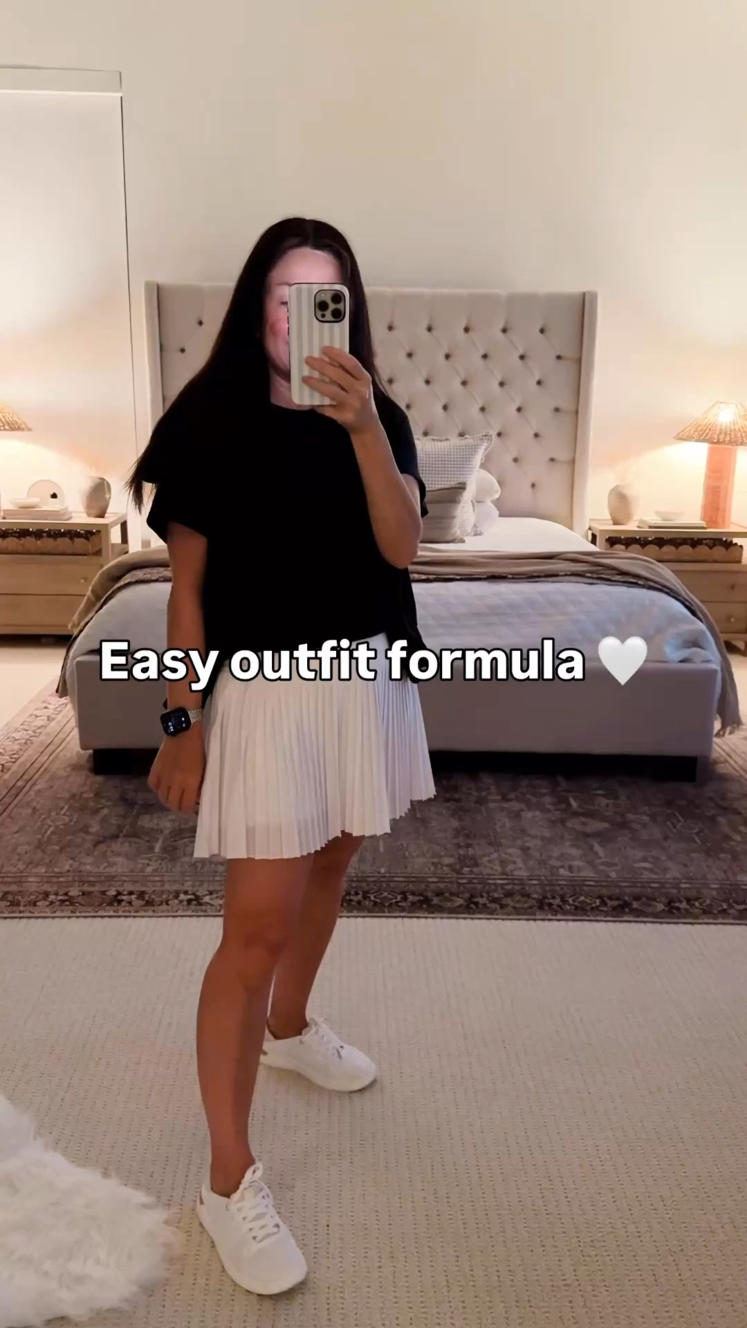 Easy outfit formula I keep repeating lately 🤍 This combo is one of those effortless looks that always works—a butter soft tee, a flattering pleated skort, and clean white sneakers for that casual but put together feel. Easy travel outfit  The perfect athletic tee I own in several colors  Perfect for everyday errands, coffee runs, or just feeling comfortable while still looking styled. All pieces are super versatile and easy to mix and match, making this a go-to outfit you’ll wear on repeat. Follow me on LTK for daily outfit ideas, casual style inspiration, and affordable finds from Amazon, Target, and more.

#LTKmomlife #LTKootd #LTKPetite