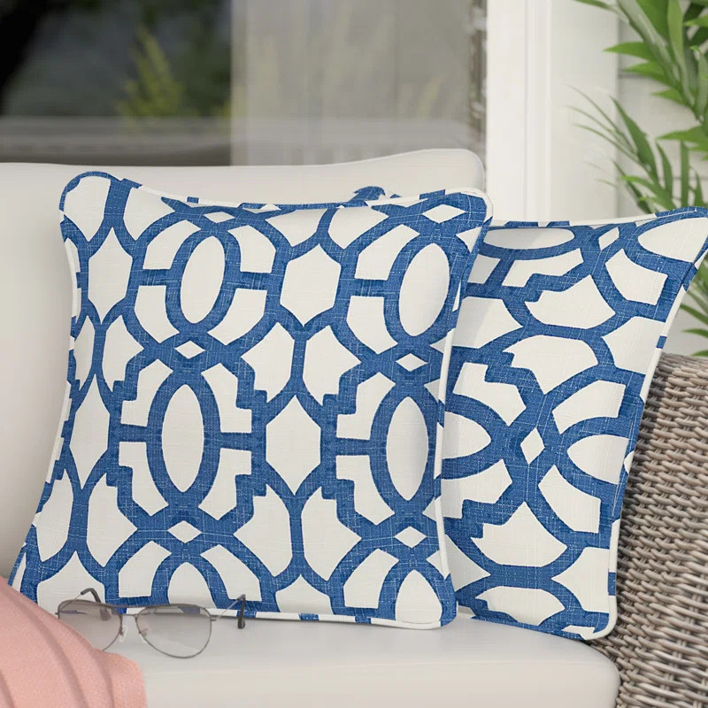 Chewning Geometric Indoor/Outdoor Throw Pillow (Set of 2) | Wayfair North America