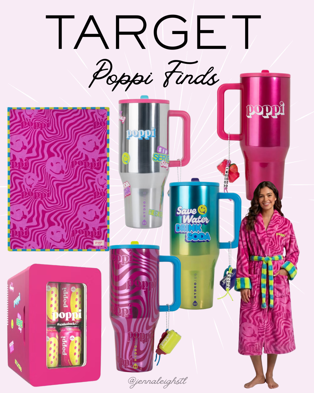 Target has so many fun new dorm finds right now! I'm loving the HydroJug x Poppi tumblers, the Frigidaire Poppi 8-can light-up mini fridge, the Poppi pink dorm throw blanket, and the matching bath robe. These would be so cute for a dorm room, apartment, or anyone who loves colorful, fun accessories. 

 #LTKgrwm #LTKselfcare