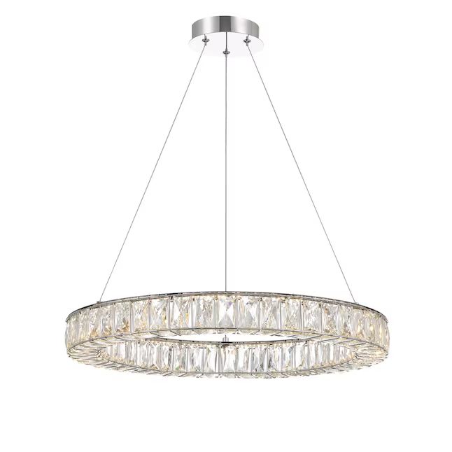 allen + roth Aurelis Chrome Glam LED Dry rated Chandelier | Lowe's