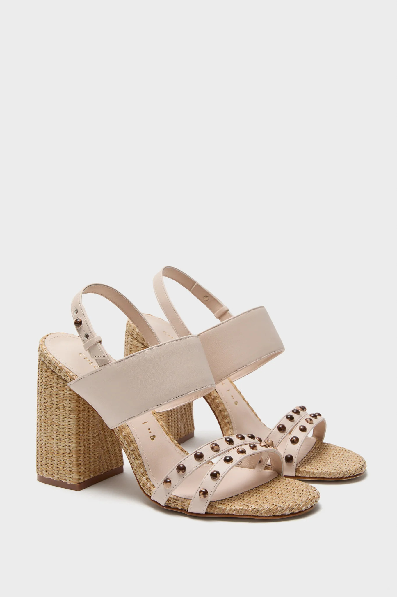 Larroude x Chloe Gosselin Puff Cream and Natural Raffia Margot Sandals | Tuckernuck (US)