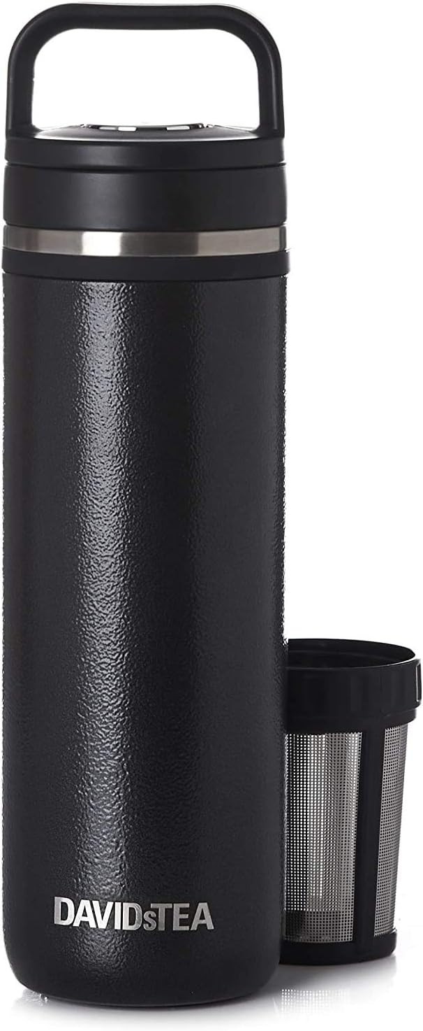 DAVIDsTEA Matcha Maker Travel Mug, Make Matcha Powder On The Go, 473 ml / 16 oz (Black) | Amazon (US)
