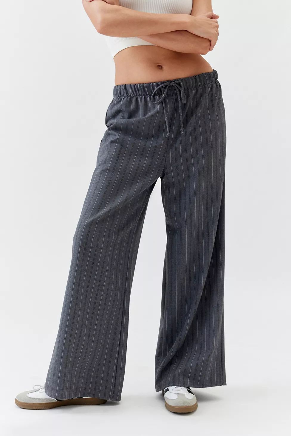 Urban Renewal Remnants Pinstripe Pull-On Trouser Pant | Urban Outfitters (US and RoW)