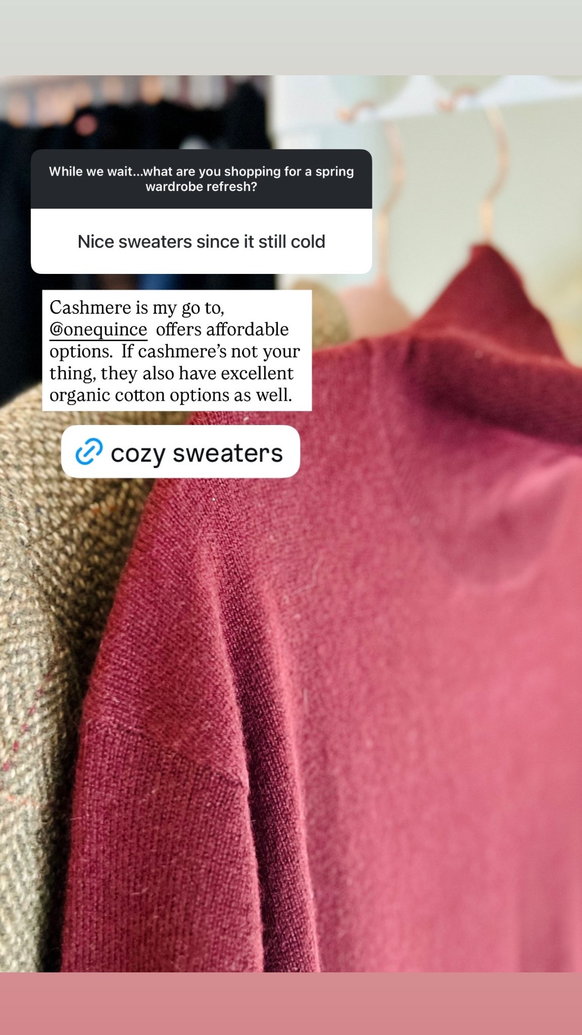 Cashmere is my go to, @onequince  offers affordable options.  If cashmere’s not your thing, they also have excellent organic cotton options as well.

#LTKPetite #LTKSeasonal #LTKMidsize