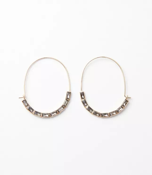 Sparkle Pull Thru Hoop Earrings | LOFT