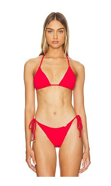 Luli Fama Seamless Triangle Top in Scarlet from Revolve.com | Revolve Clothing (Global)