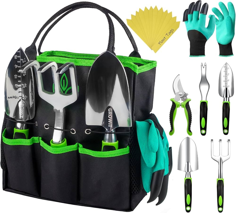 GROWIT Heavy Duty Gardening Tools - 22-Piece Gardening Gifts for Women, Mom, Men - Durable, Ergon... | Amazon (US)