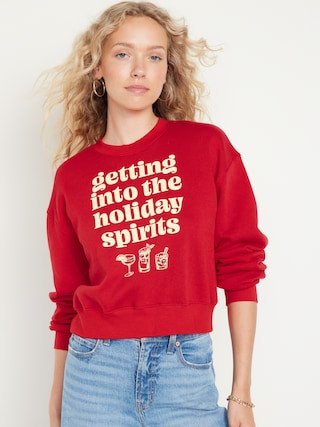 Relaxed Crew Neck Sweatshirt for Women | Old Navy (US)