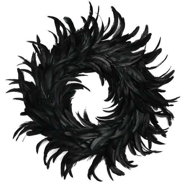 19" Black Cocktail Halloween Wreath | Walmart (US)