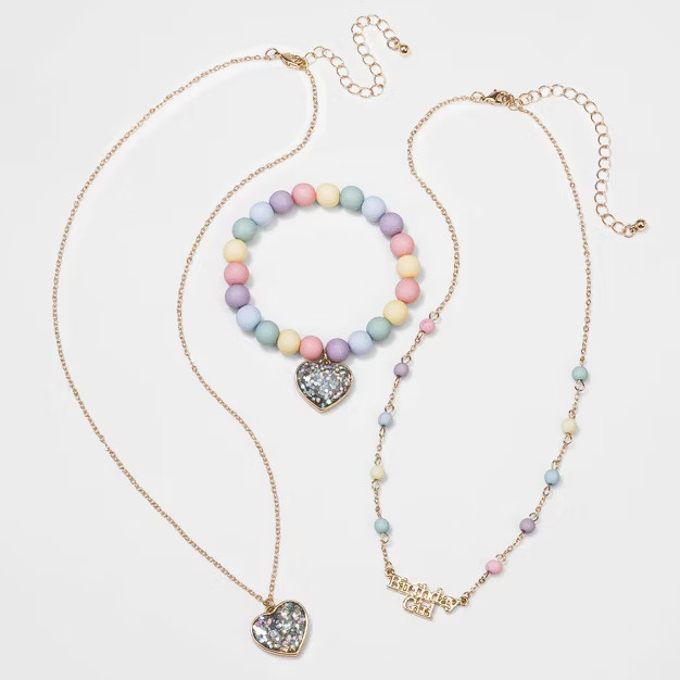 Girls' 3pk Birthday Necklace Set - Cat & Jack™ | Target