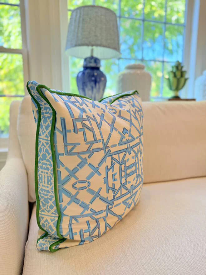 Blue Trellis© Square Pillow | House Of MBR