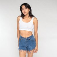 Levis Denim Cutoffs Y2K Overdyed Cut Off Jean Shorts High Rise Levi Offs Blue Frayed Retro Summer Festival Vintage 00S Small S | Etsy (US)