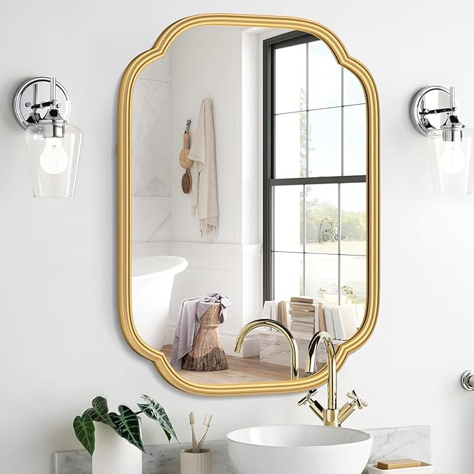 Ferytange Gold Mirrors for Bathroom, 18" x 24" Rectangular Wall Mirror for Bathroom Metal Frame F... | Amazon (CA)