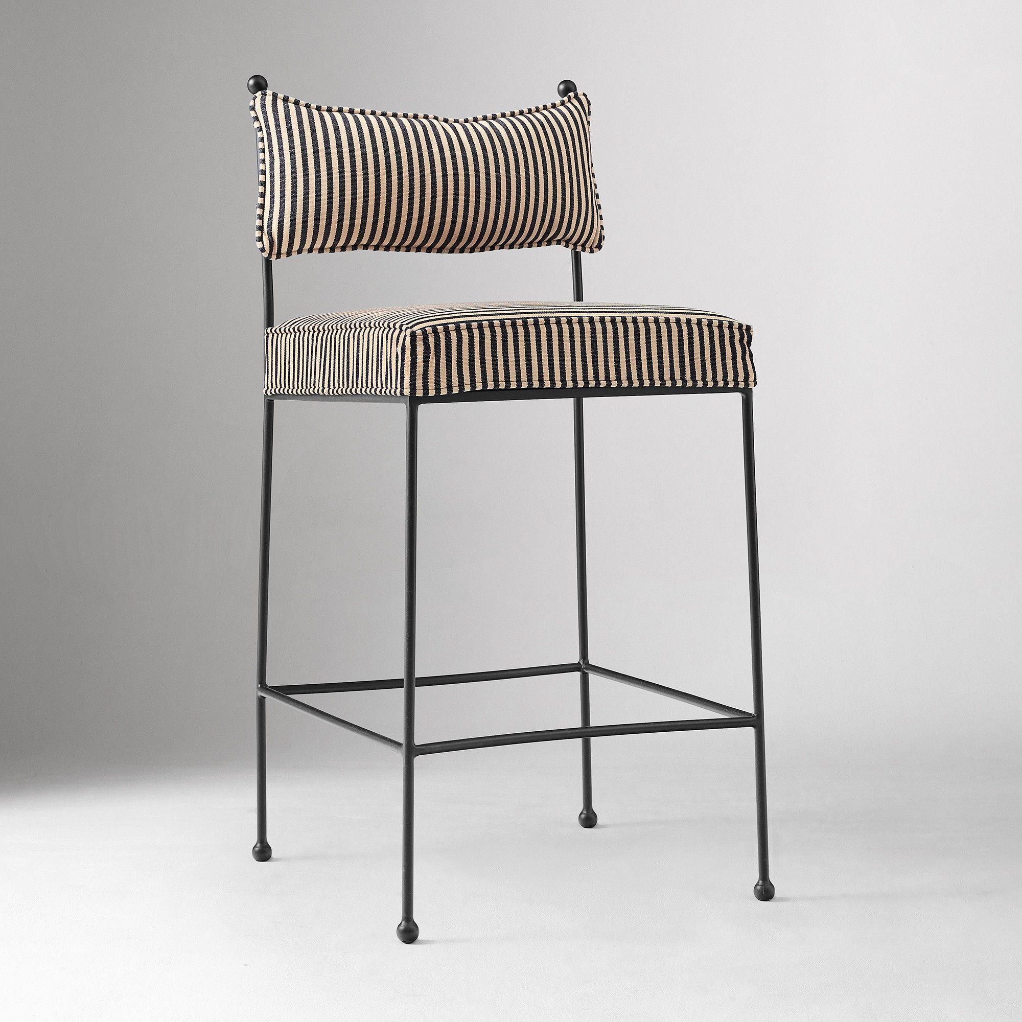 Pierce & Ward Iron Upholstered Counter Stool | West Elm (US)
