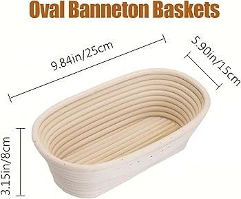 Banneton Bread Proofing Basket - 10 inch Banneton Basket Sourdough Proofing Baskets Set of 2 Oval... | Amazon (US)