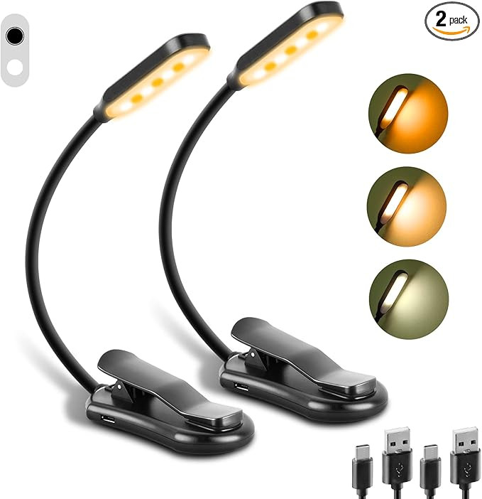 Book Light,Reading Light with 3 Colors,Book Light for Reading in Bed Rechargeable Reading Lights ... | Amazon (US)