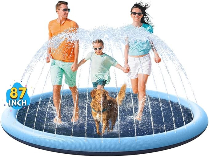 VISTOP Non-Slip Splash Pad for Kids and Dog, Thicken Sprinkler Pool Summer Outdoor Water Toys - Fun  | Amazon (US)