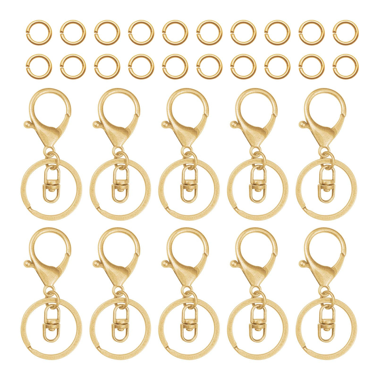 30 Pcs Gold Lobster Claw Clasps Keychain for Jewelry Making,Metal Lobster Clasp Swivel Trigger Cl... | Amazon (US)