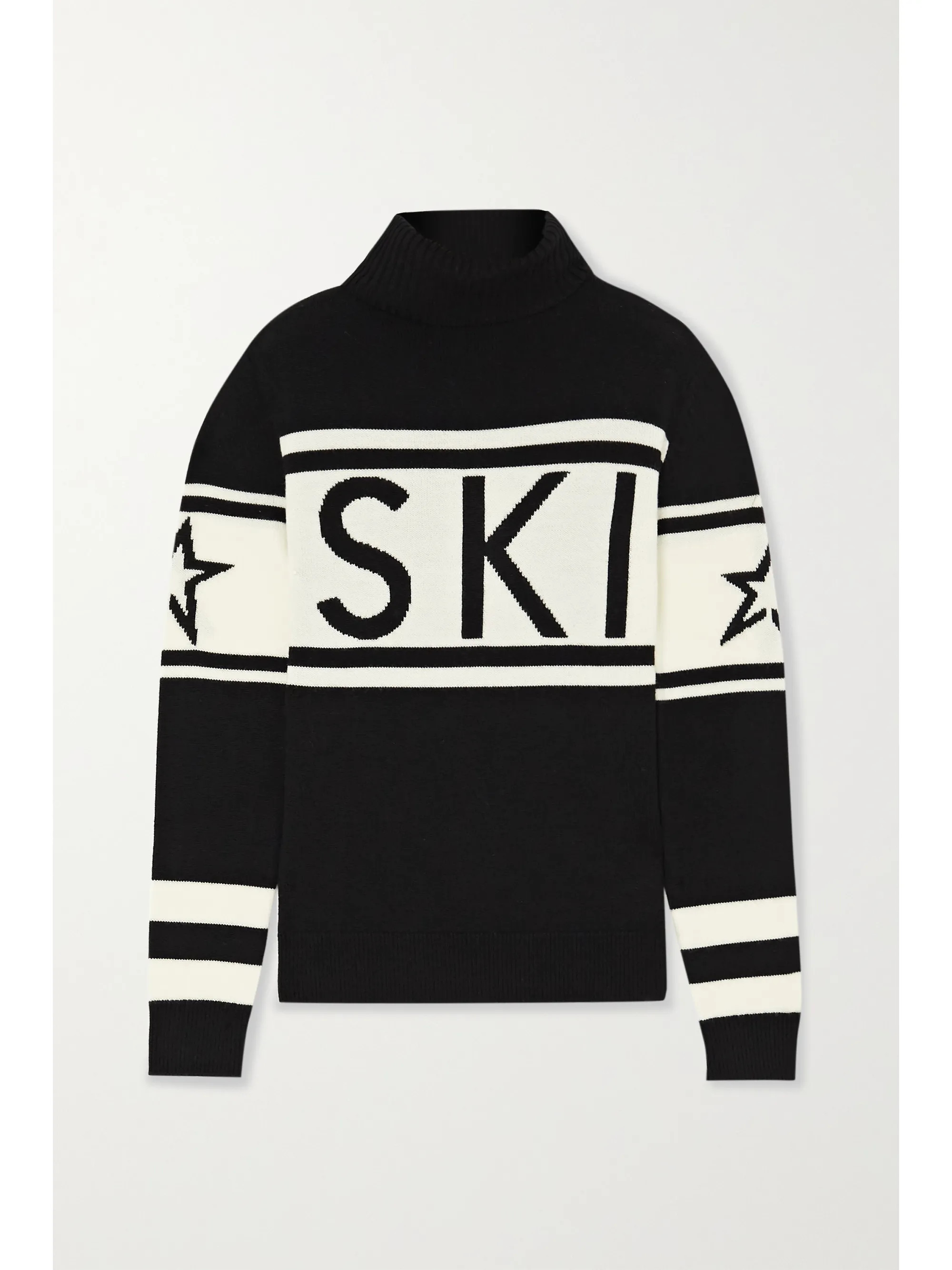 Black Schild intarsia merino wool turtleneck sweater | Perfect Moment | NET-A-PORTER | NET-A-PORTER (US)