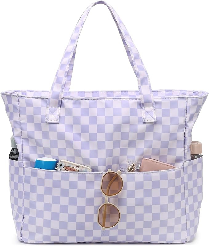 LEDAOU Large Beach Tote Bag Women Waterproof Sandproof Zipper Beach Tote Bag for Pool Gym Grocery... | Amazon (US)