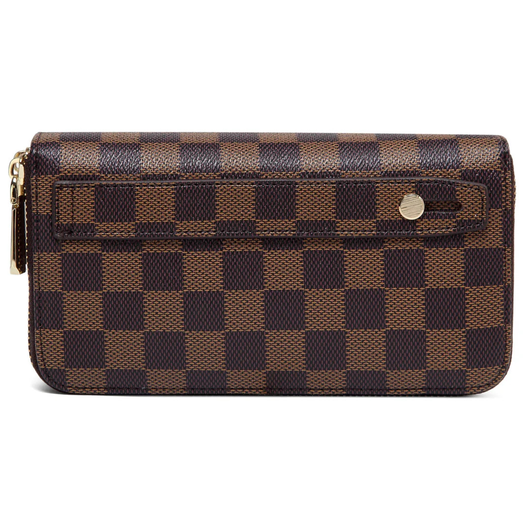 Dual Zipper Wallet with Hand Strap | RFID Blocking protection | Daisy Rose