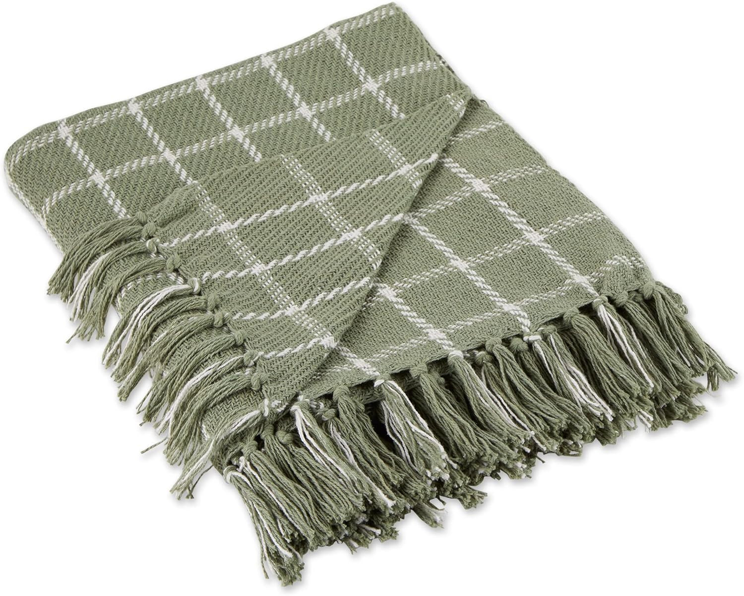 DII Transitional Checked Plaid Woven Throw, 50x60, Artichoke Green | Amazon (US)
