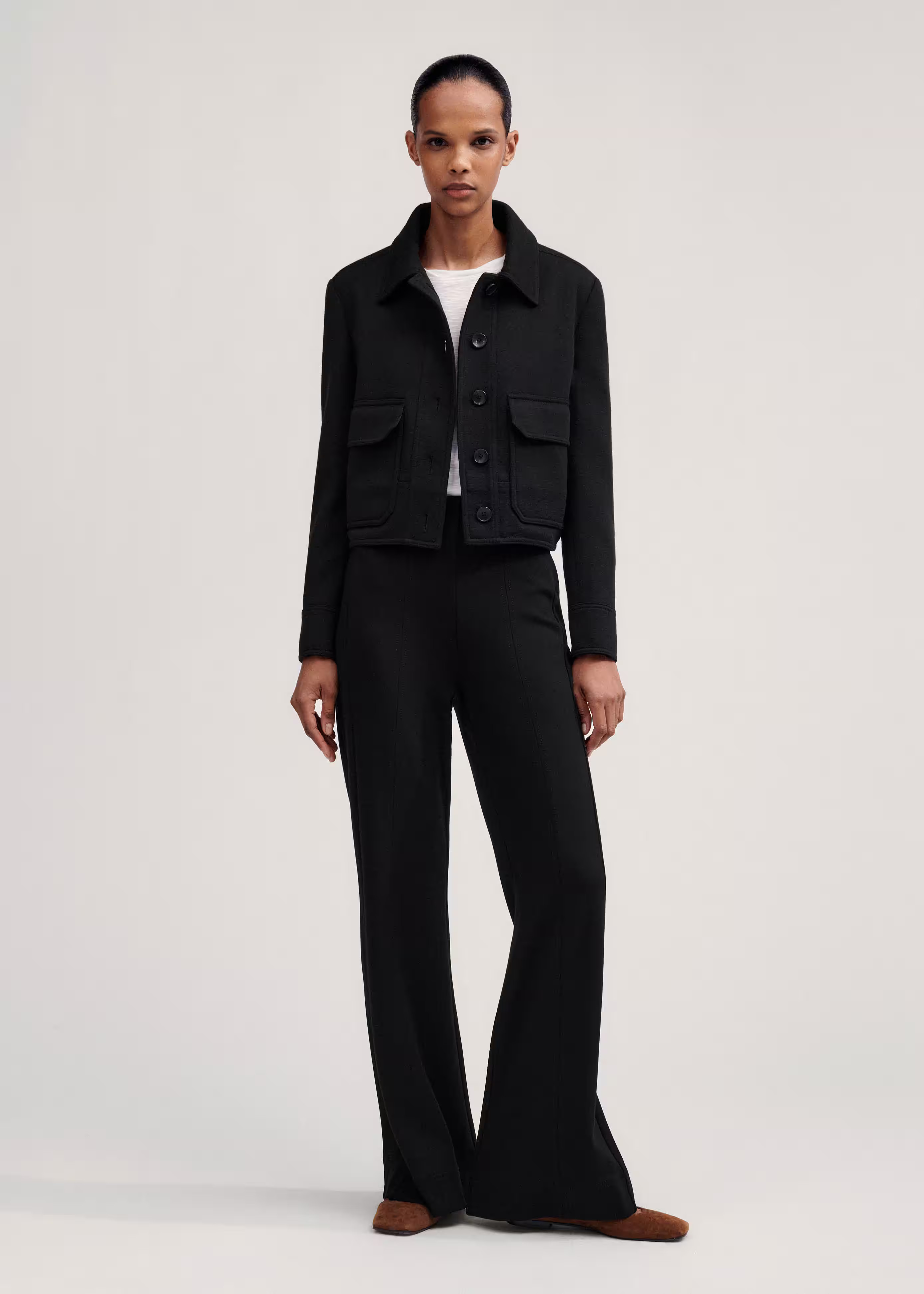 Women's Black Regular Ultimate Stretch Travel Tailoring Trouser | ME+EM | ME+EM Global (Excluding US)