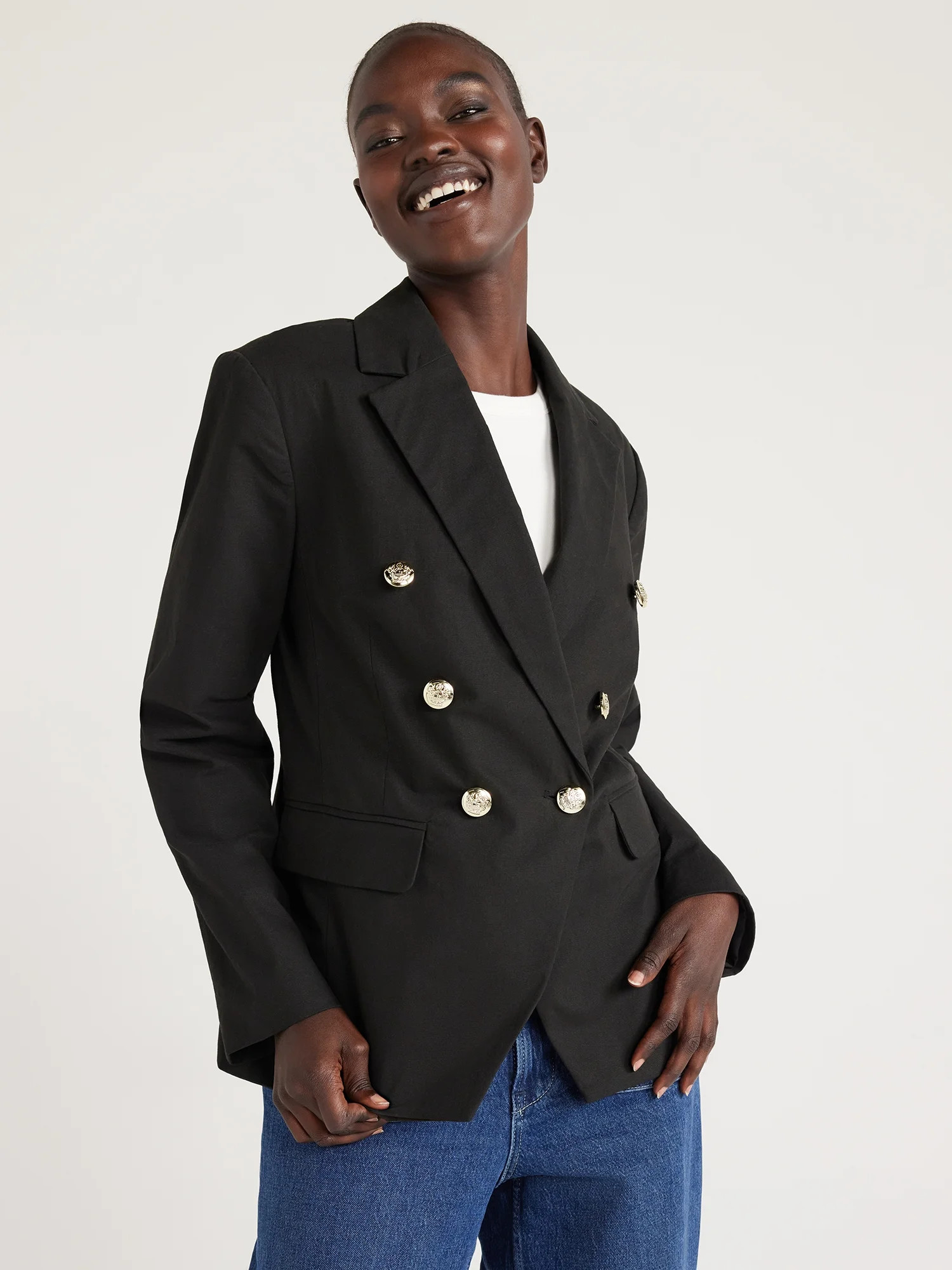 Free Assembly Women’s Double Breasted Blazer, Sizes XS-XXXL | Walmart (US)