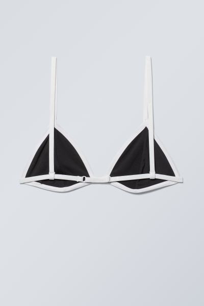 Triangle Bikini Top  - Black White - Ladies | H&M GB | H&M (UK, MY, IN, SG, PH, TW, HK)