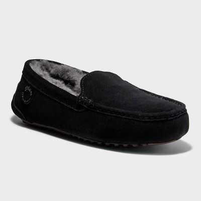 Men's dluxe by dearfoams Nelson Genuine Shearling Moccasin Slippers | Target