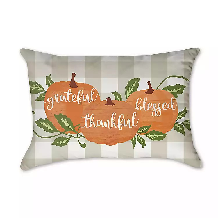 Grateful Thankful Blessed Pillow | Kirkland's Home