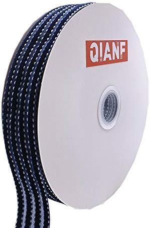 QIANF Navy Striped Organza Velvet Ribbon, 1-Inch by 20-Yard Spool | Amazon (US)