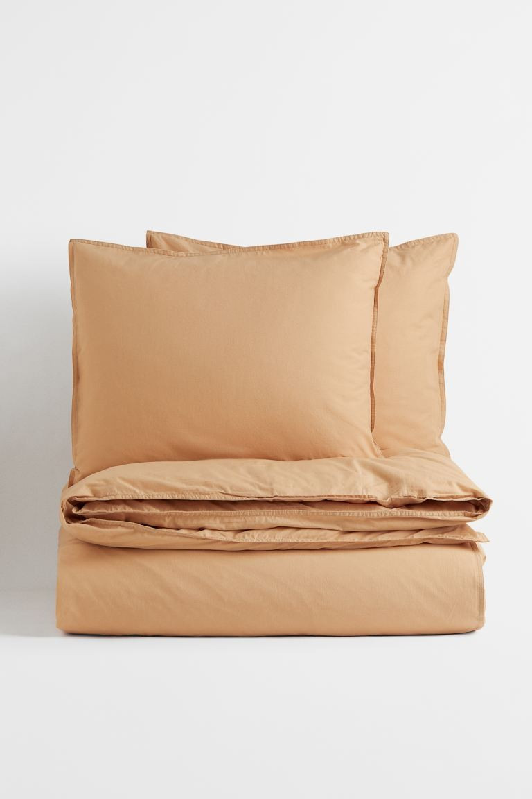 King/Queen Cotton Duvet Cover Set - Yellow - Home All | H&M US | H&M (US + CA)