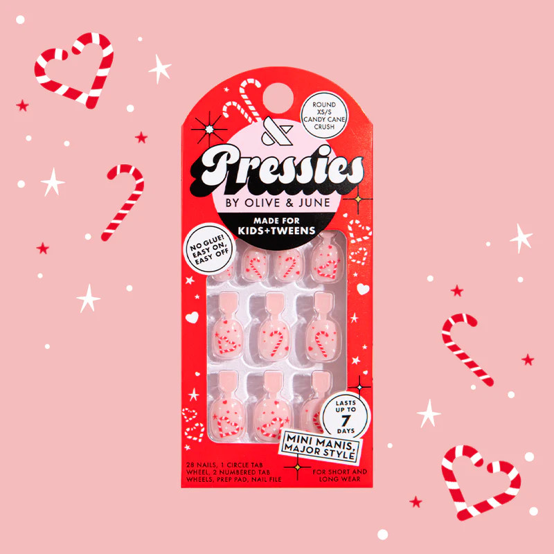 Candy Cane Crush - Pressies | Extra Short Short | Round | Olive & June