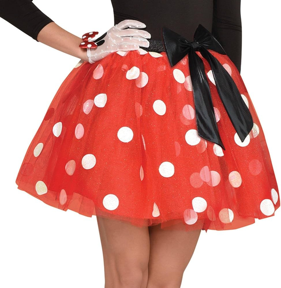 amscan Minnie Mouse Tutu for Women, Halloween Costume Accessory, Disney, Standard Size 10-12, Red... | Amazon (US)