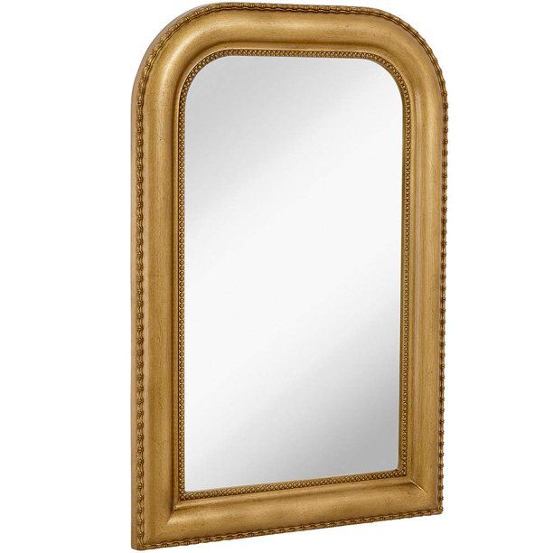 Hamilton Hills Thick Arched Top Gold Rich Framed Wall Mirror 36" x 24" - Walmart.com | Walmart (US)