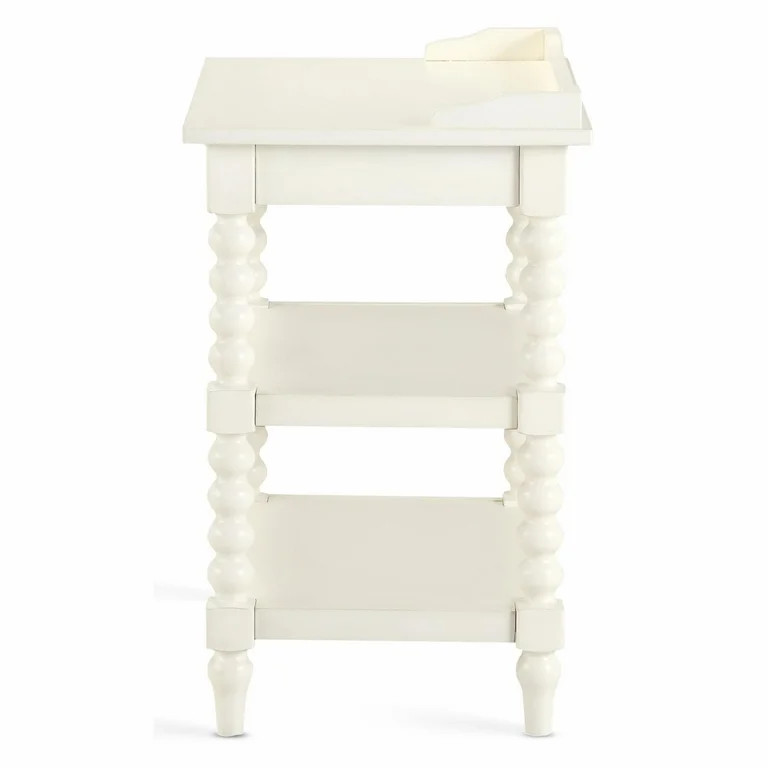 Comfort Pointe Averly Antique White Wood Turned Leg Storage Nightstand | Walmart (US)
