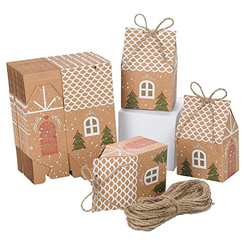 SamanterHouse-Shape Paper Gift Boxes House With Twines Paper Package Box Candy Chocolate Gift Pac... | Amazon (US)