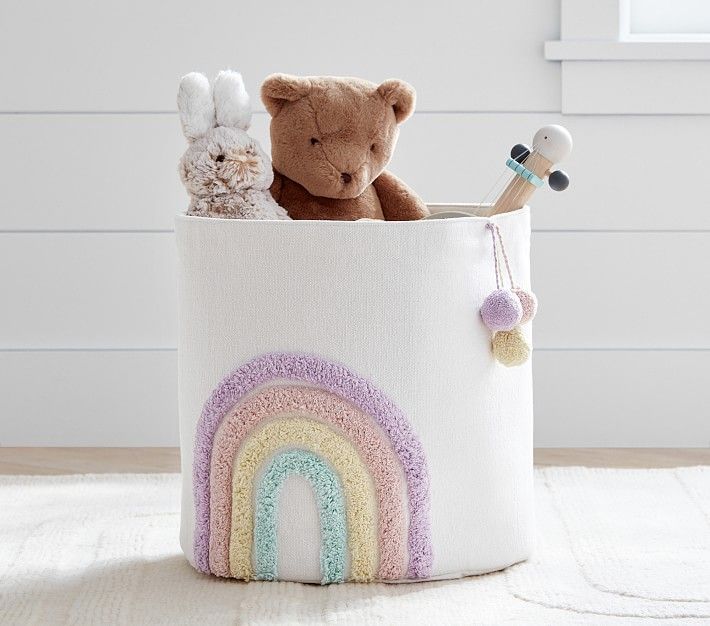 Embroidered Rainbow Storage Bin | Pottery Barn Kids