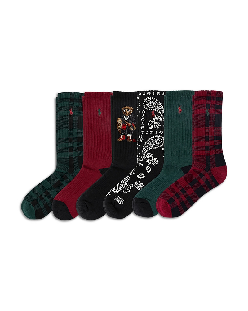 Polo Ralph Lauren Holiday Bear Crew Socks, Pack of 6 | Bloomingdale's (US)