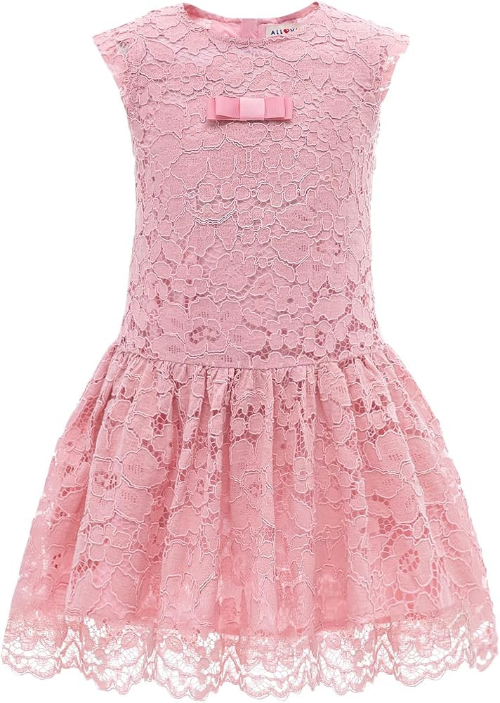 ALLOVIN Girls & Toddlers Lace Drop Waist A-Line Flower Girl Dress Sleeveless Wedding Birthday Par... | Amazon (US)