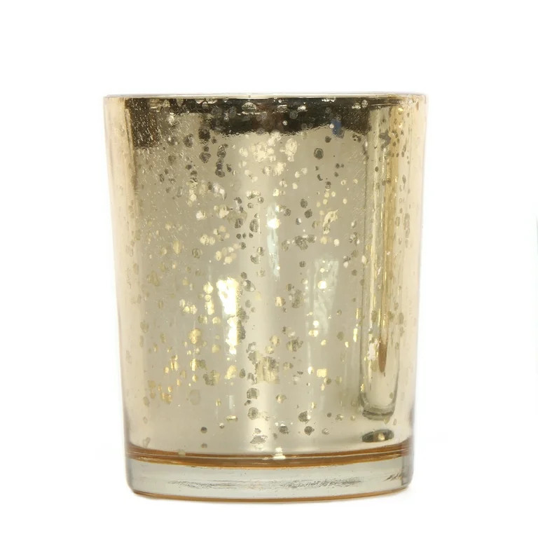 Way To Celebrate Unscented Mercury Glass Votive Candles, 12-Pieces, Gold - Walmart.com | Walmart (US)